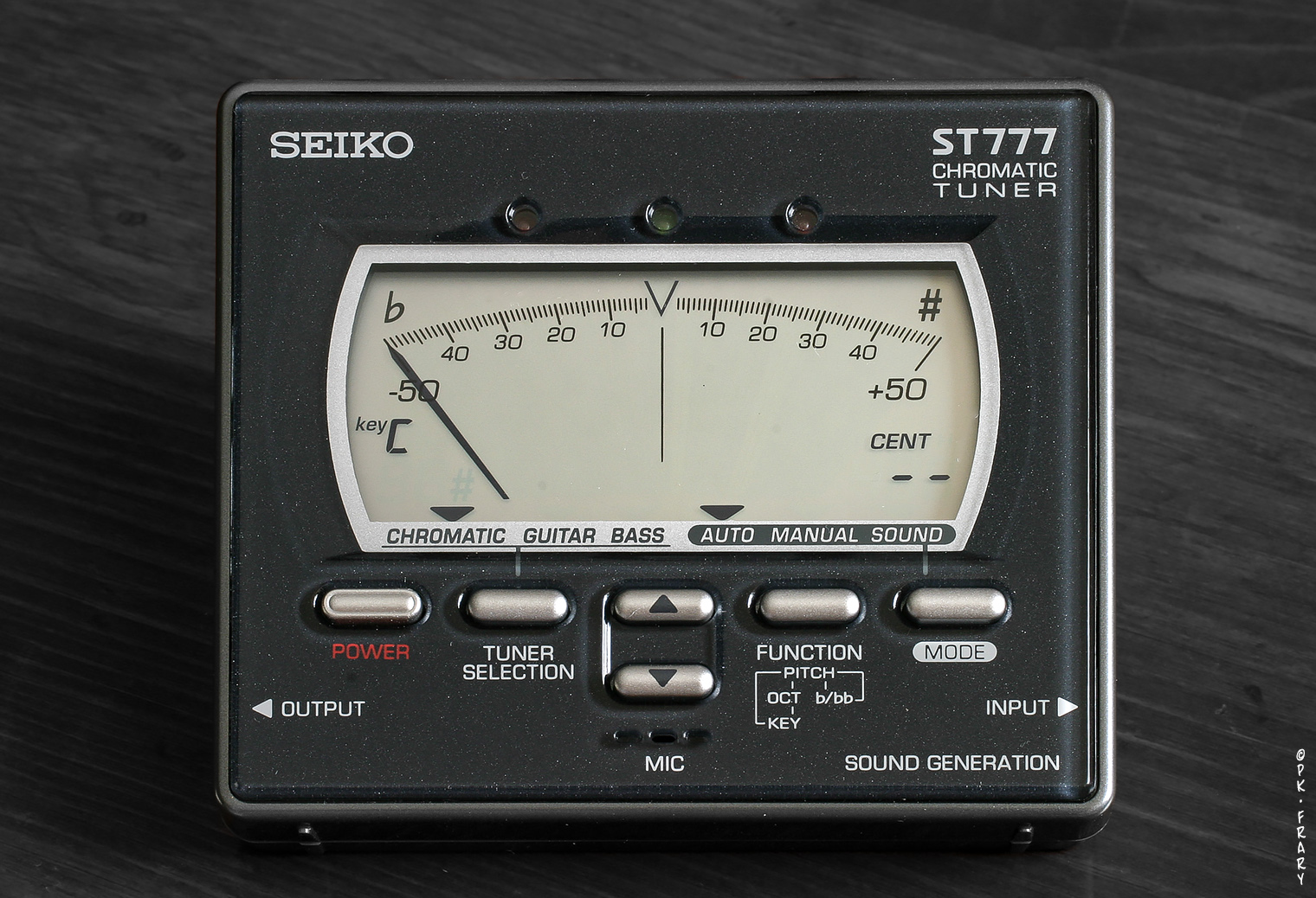 Seiko ST777 Tuner | Old school brick tuners often have extras like tone generation and cable pass-through for use with electric guitar pedal-boards.