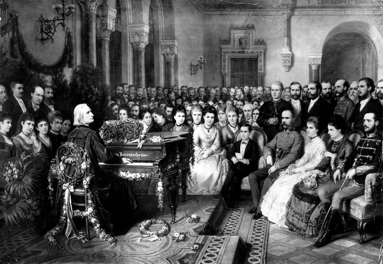 Liszt playing for Emperor Franz Josef | Unknown artist, 1872 | Time Life