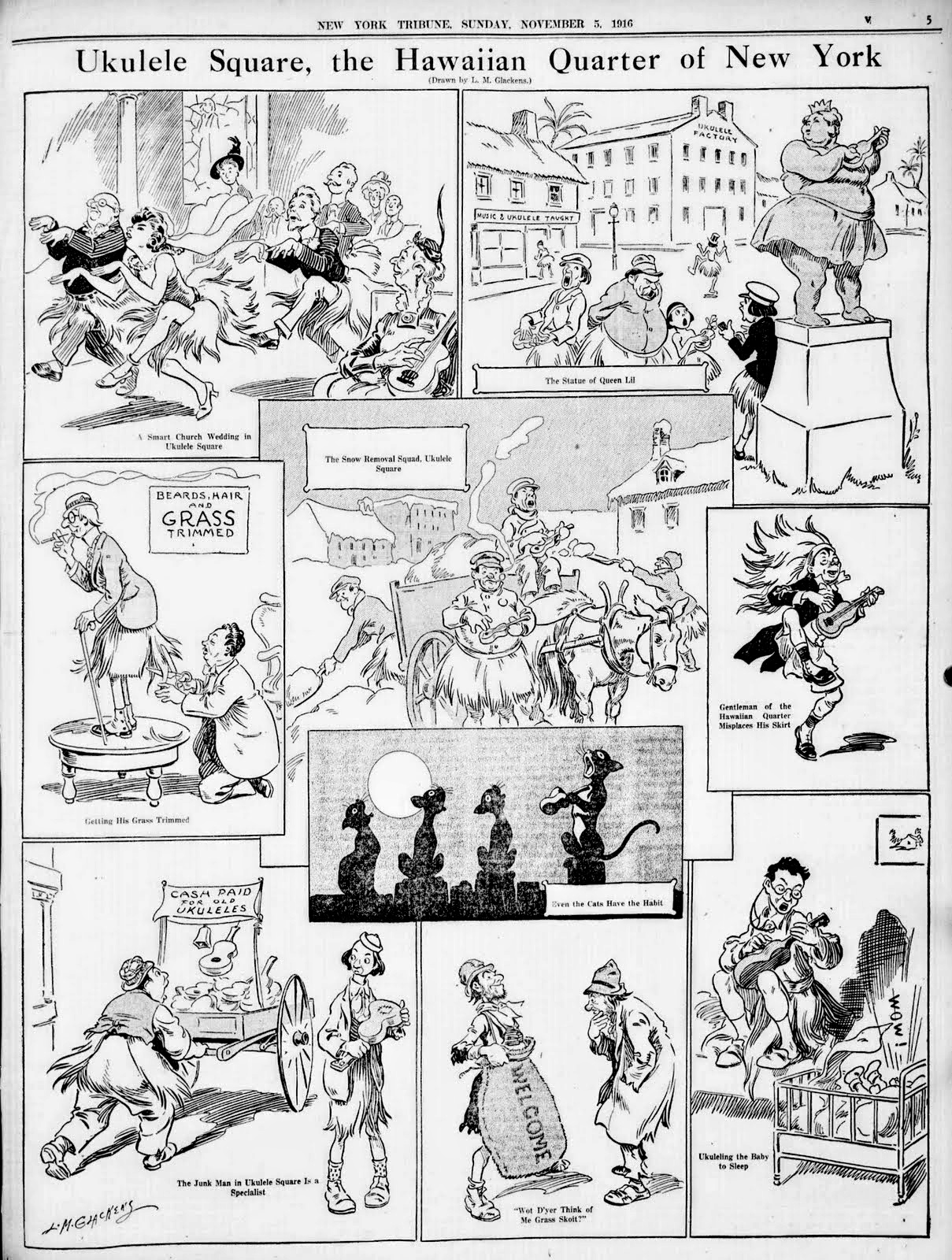 Ukulele Square | New York Tribune, November 5, 1916