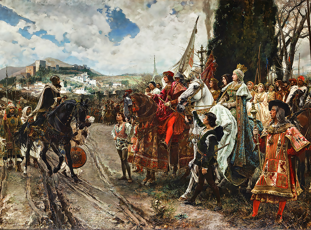 The Capitulation of Granada | Francisco Pradilla Ortiz, 1848-1921 | Painting of the 1492 surrender of Granada's last Moorish king. | Wikimedia Commons Capitulation of Granada
