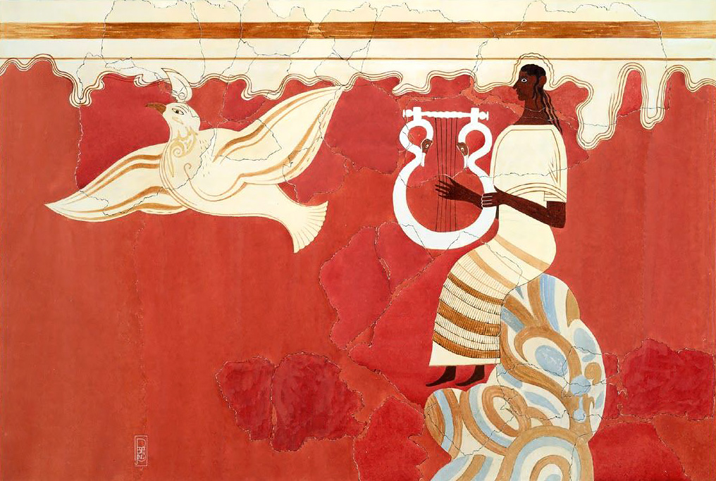Lyre Player and Bird Fresco