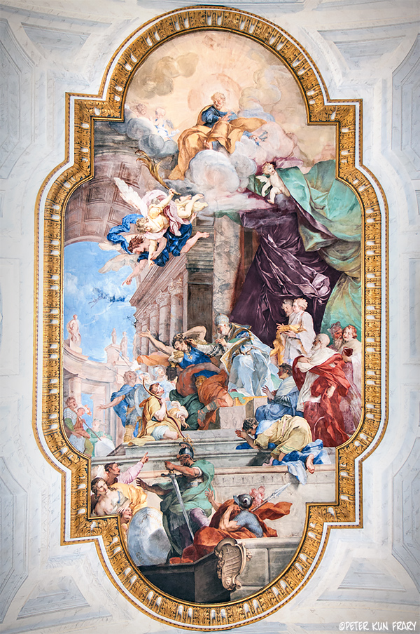 Miracle of the Chains | Giovanni Battista Parodi, 1674–1730 | Ceiling fresco in San Pietro in Vincoli (Saint Peter in Chains), Rome, Italy | Peter Kun Frary